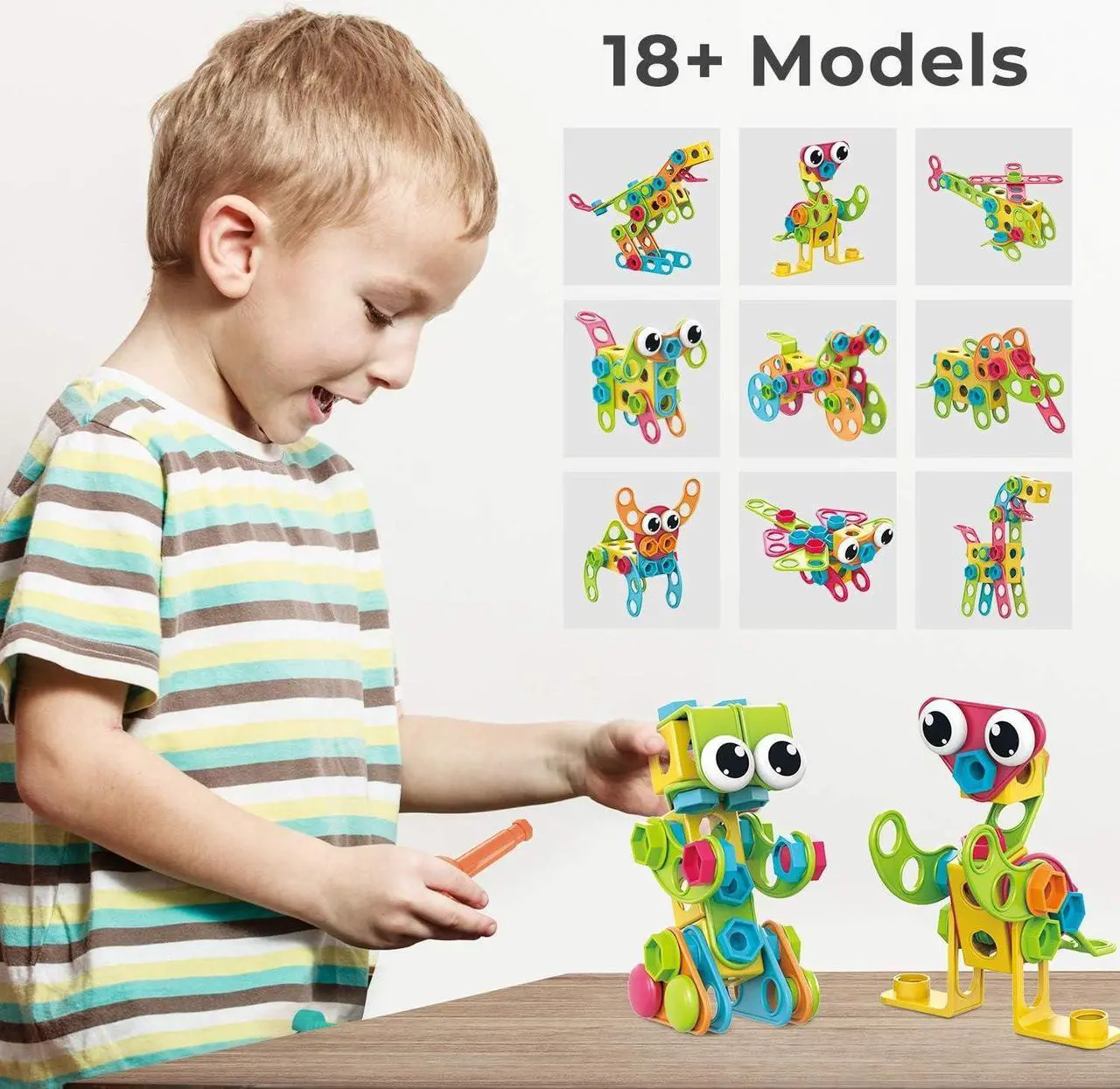 Alt view image 5 of 7 - STEM Toys KIT 147 Pcs - Educational Construction Sets + 34 Models Step-by-Step Guide  Mobius Creative Engineering Toys - Learning Building Blocks for Kids 4-8 Boys & Girls 4 5 6 7 8 Years Old