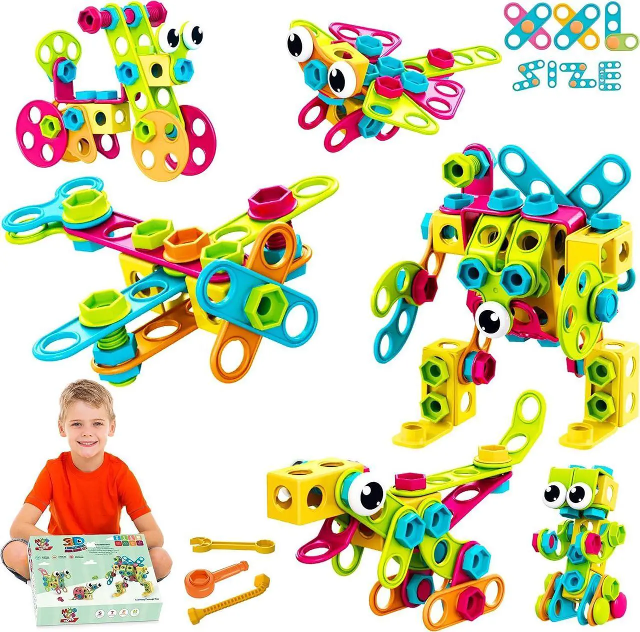 Alt view image 3 of 7 - STEM Toys KIT 147 Pcs - Educational Construction Sets + 34 Models Step-by-Step Guide  Mobius Creative Engineering Toys - Learning Building Blocks for Kids 4-8 Boys & Girls 4 5 6 7 8 Years Old