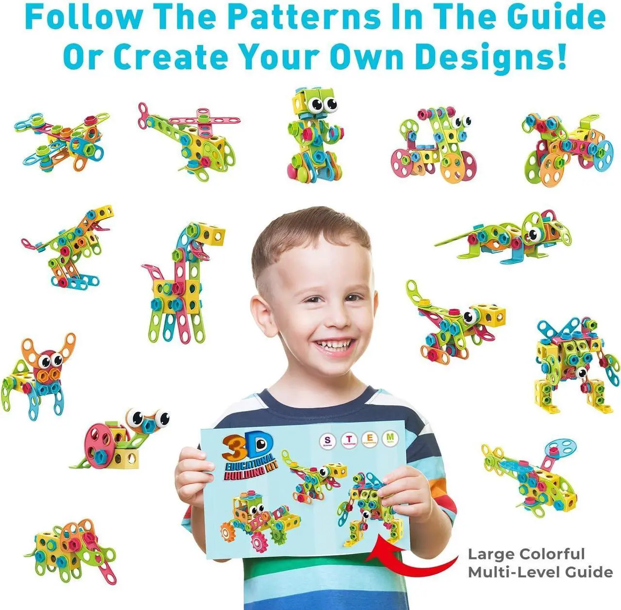Alt view image 7 of 7 - STEM Toys KIT 147 Pcs - Educational Construction Sets + 34 Models Step-by-Step Guide  Mobius Creative Engineering Toys - Learning Building Blocks for Kids 4-8 Boys & Girls 4 5 6 7 8 Years Old