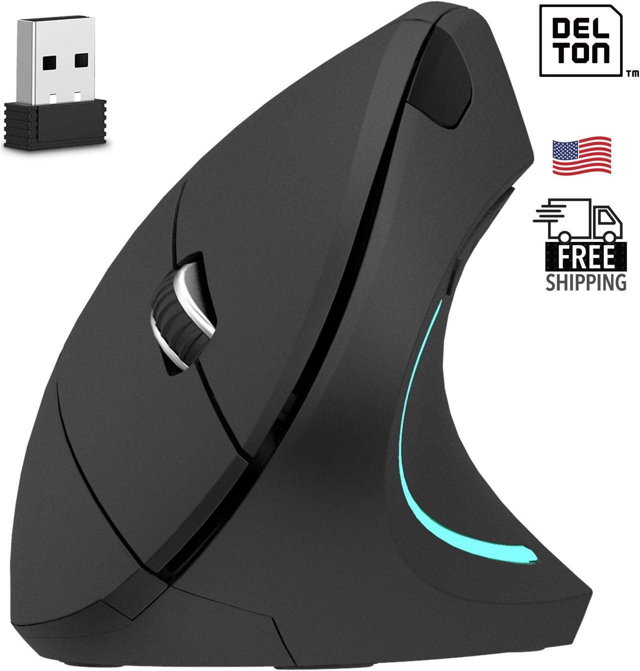 Main image of Delton S12 Wireless Ergonomic Vertical Computer Mouse 6 Buttons Design 2.4 GHz USB Unifying Receiver AAA Battery Operated Compatible with PC, Mac, Laptop, Chromebook