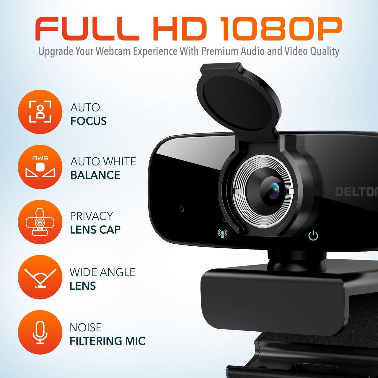 Alt view image 4 of 7 - Delton C24 HiDef 1080P Portable Computer Webcam, 2MP, 30 fps, HD Camera, Compatible with PC, Laptop, Desktop, and Games with USB Port for Remote Work, Video Conference and Teleconference