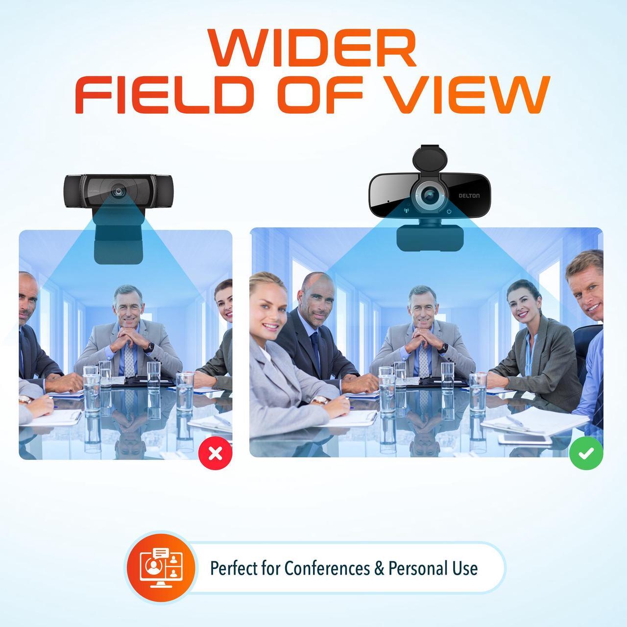 Alt view image 6 of 7 - Delton C24 HiDef 1080P Portable Computer Webcam, 2MP, 30 fps, HD Camera, Compatible with PC, Laptop, Desktop, and Games with USB Port for Remote Work, Video Conference and Teleconference
