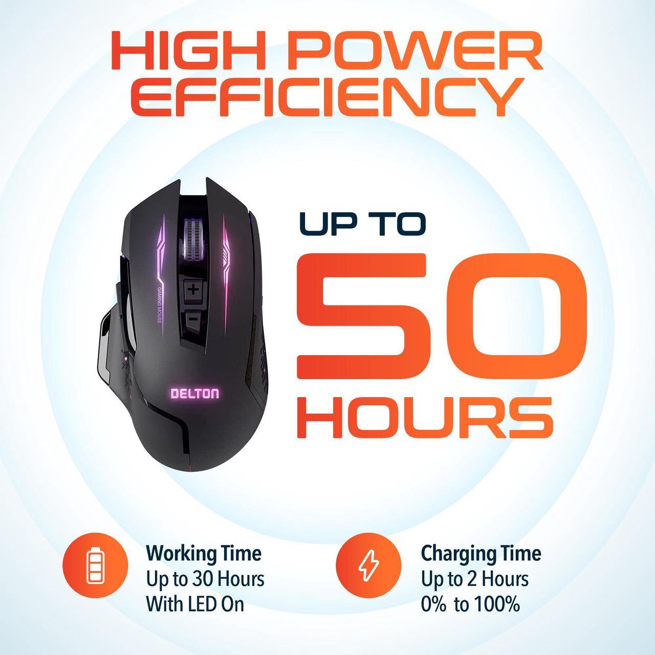 Alt view image 2 of 7 - Delton G37 Gaming Ergonomic Mouse Computer Accessory Input Device Battery Operated LED 6 Button Adjustable DPI