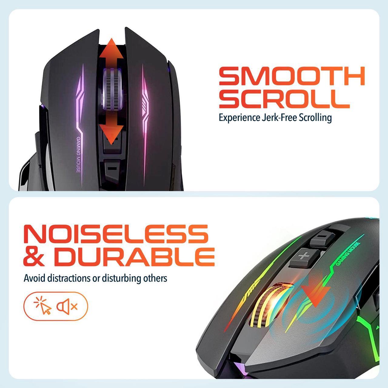 Alt view image 3 of 7 - Delton G37 Gaming Ergonomic Mouse Computer Accessory Input Device Battery Operated LED 6 Button Adjustable DPI