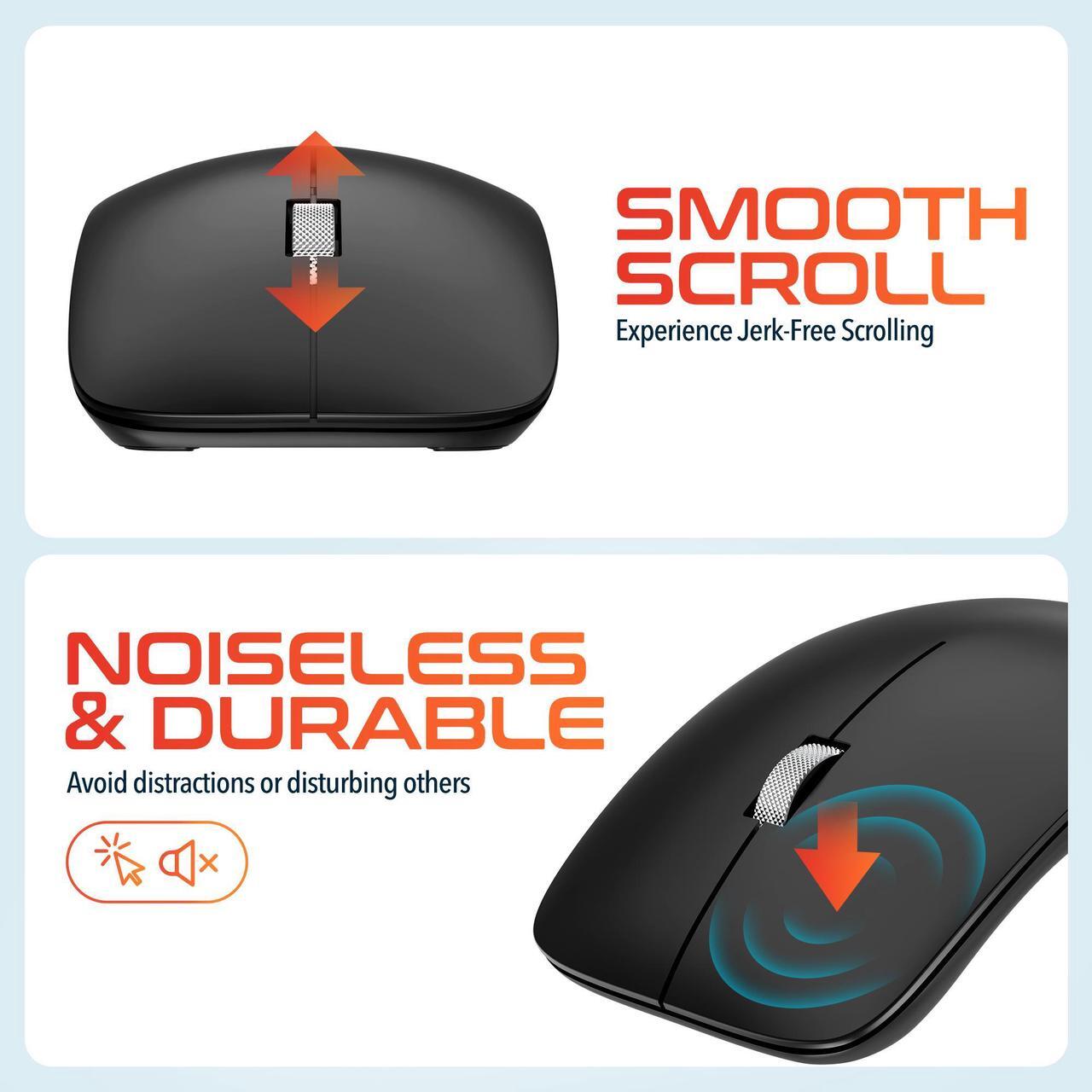 Alt view image 4 of 7 - Delton S10 Curved Wireless Ergonomic Mouse Computer Accessory Input Device Battery Operated Auto Power Saving 3 Buttons