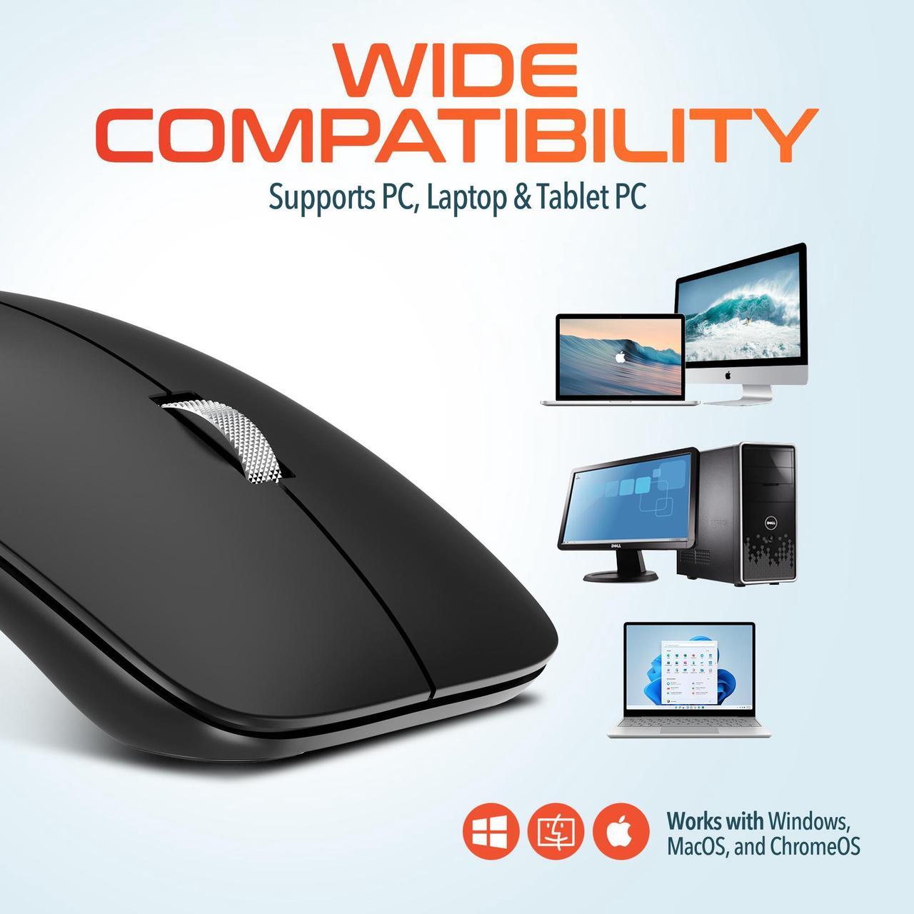 Alt view image 6 of 7 - Delton S10 Curved Wireless Ergonomic Mouse Computer Accessory Input Device Battery Operated Auto Power Saving 3 Buttons