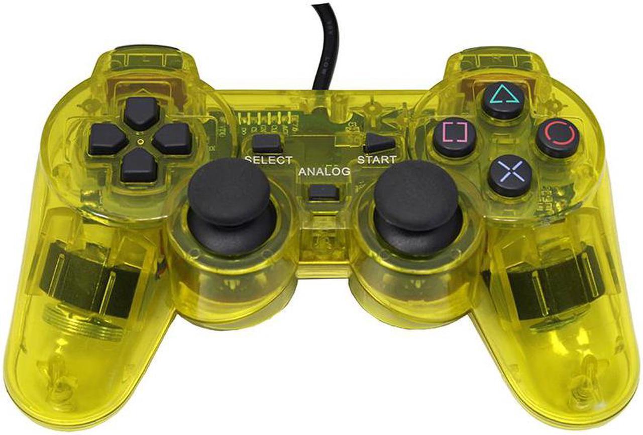 Transparent Yellow Controller for Playstation PS1 PS2 by Mars Devices