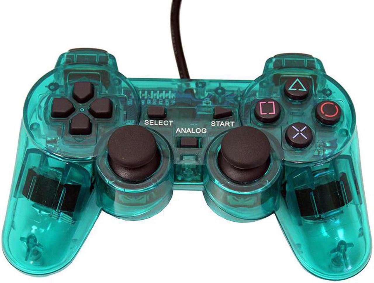 Playstation 2 Wired Replacement Controller - Transparent Teal Green - by Mars Devices