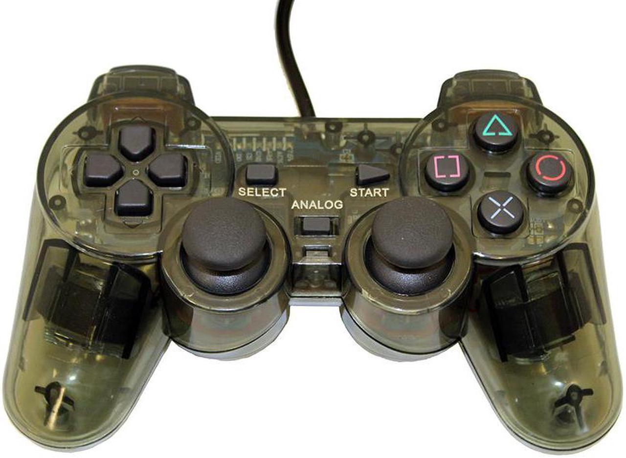 Transparent Black Controller for Playstation PS1 PS2 by Mars Devices