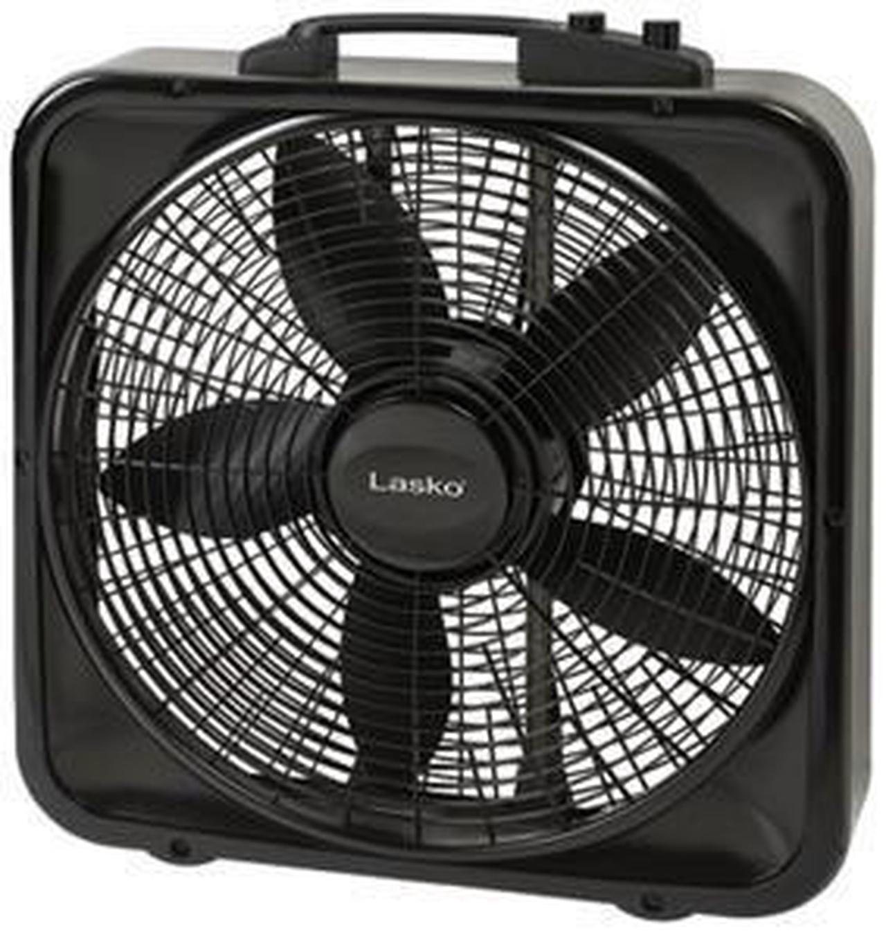 Alt view image 11 of 15 - Lasko 20" Weather-Shield Select Box Fan with Thermostat - 20" Diameter - 3 Speed - Carrying Handle, Thermostat, Anti-slip Feet - 22.5" Height x 4.5" Width - Black