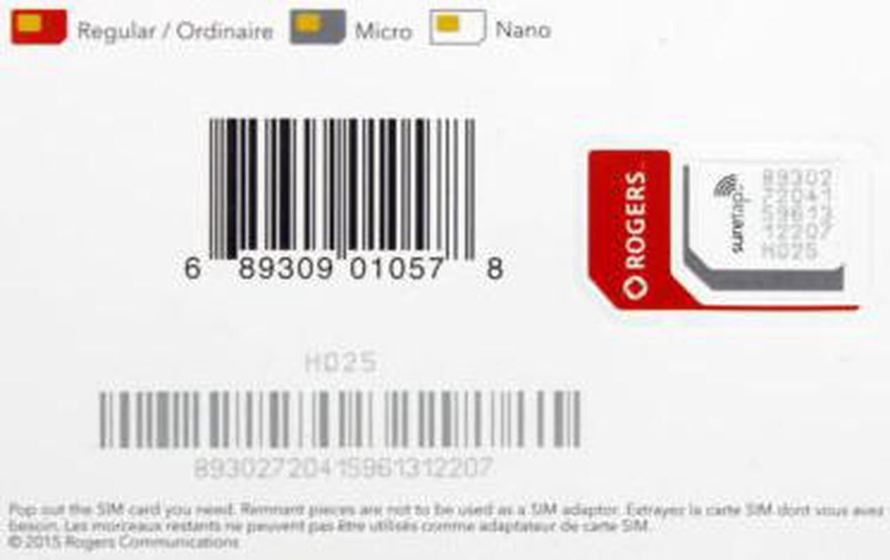 Alt view image 2 of 4 - Rogers Sim Card CANADA 4G LTE Multi Sim Card - Nano Micro Standard 3 in 1 Combo Size