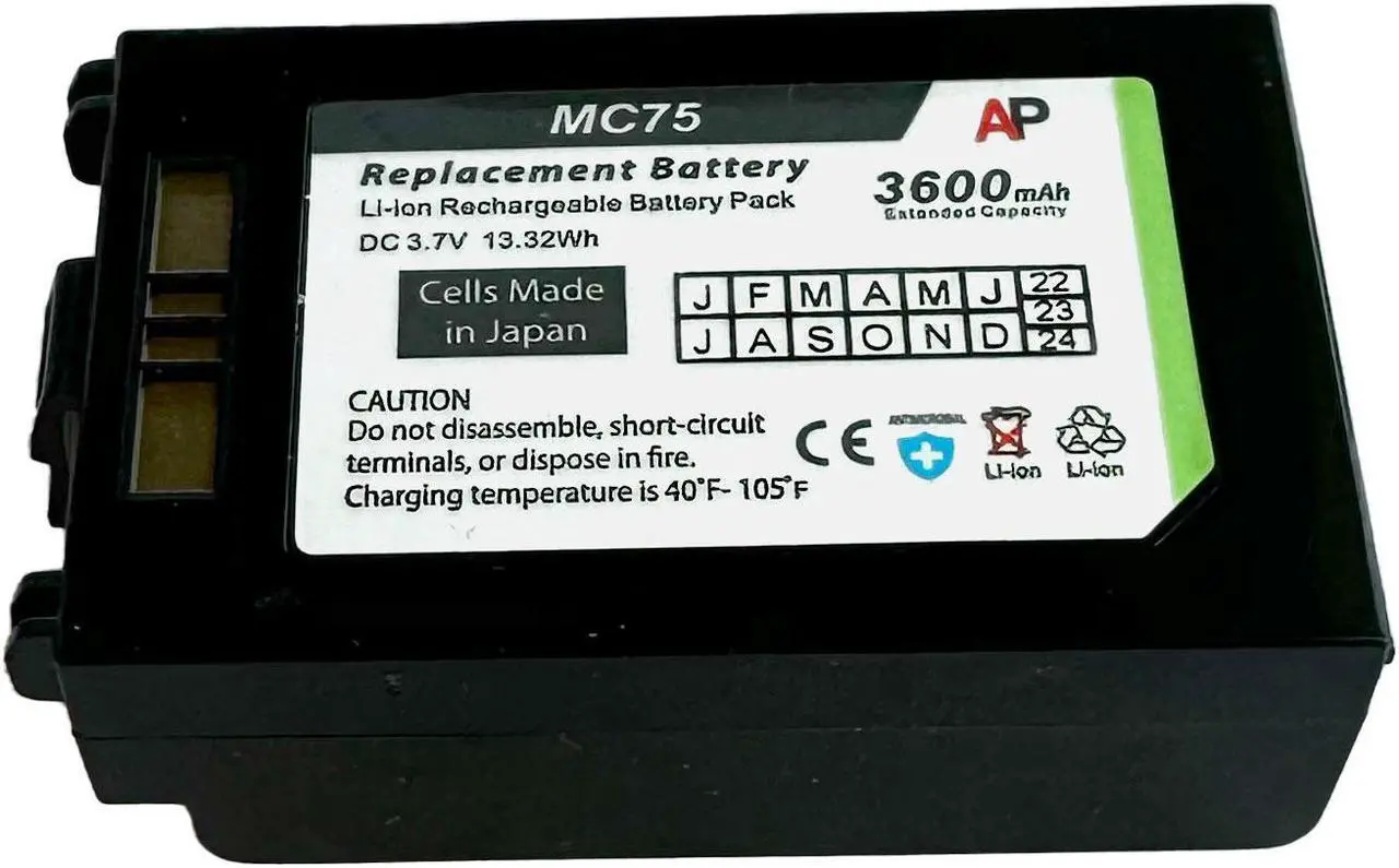 Alt view image 5 of 6 - Replacement Battery for Motorola/Symbol MC75 & MC70 Series. 3600mAh Extended