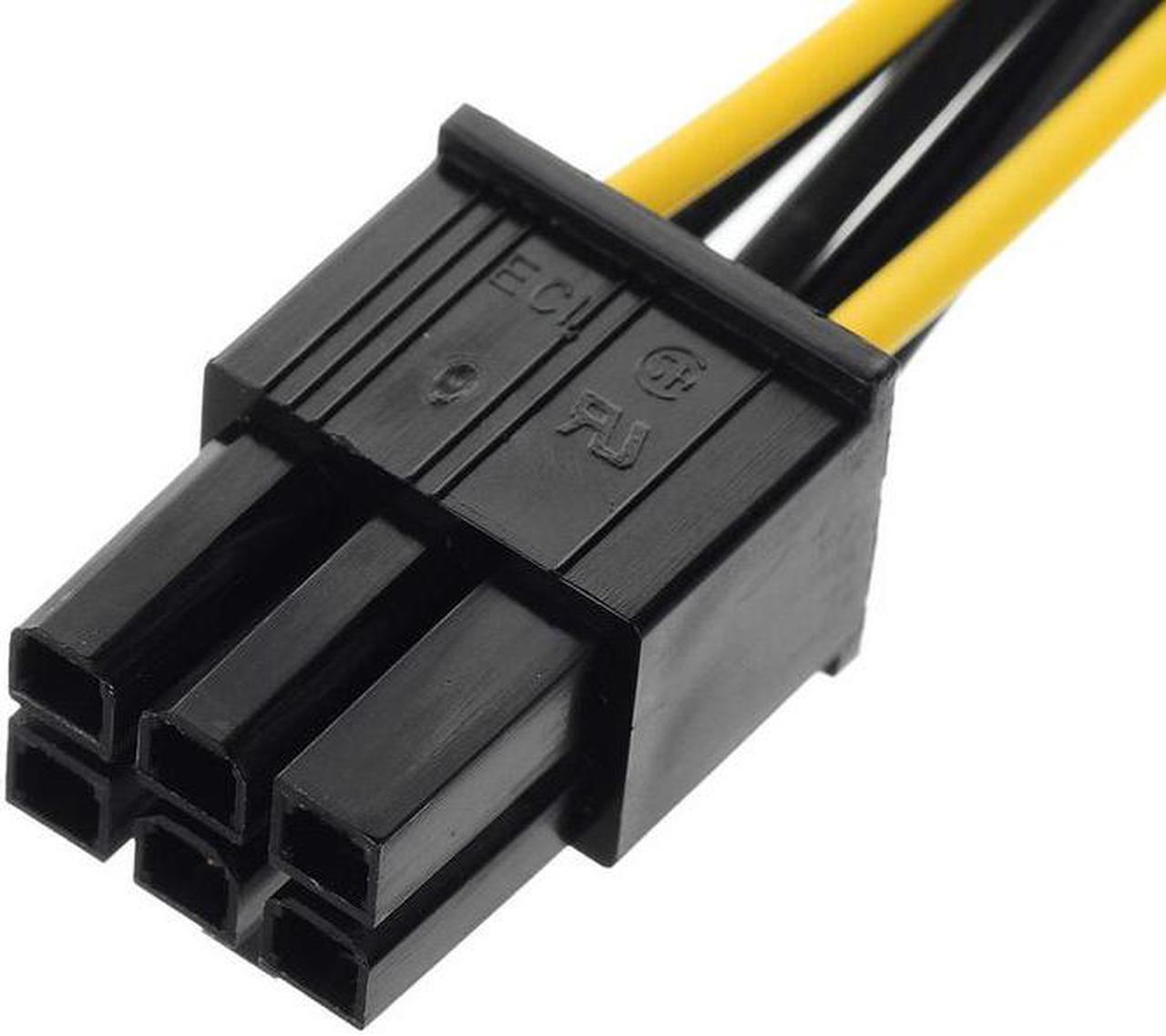 Alt view image 2 of 3 - Akasa-4pin Molex to 6pin PCIe Adapter Provides PSU - Black
