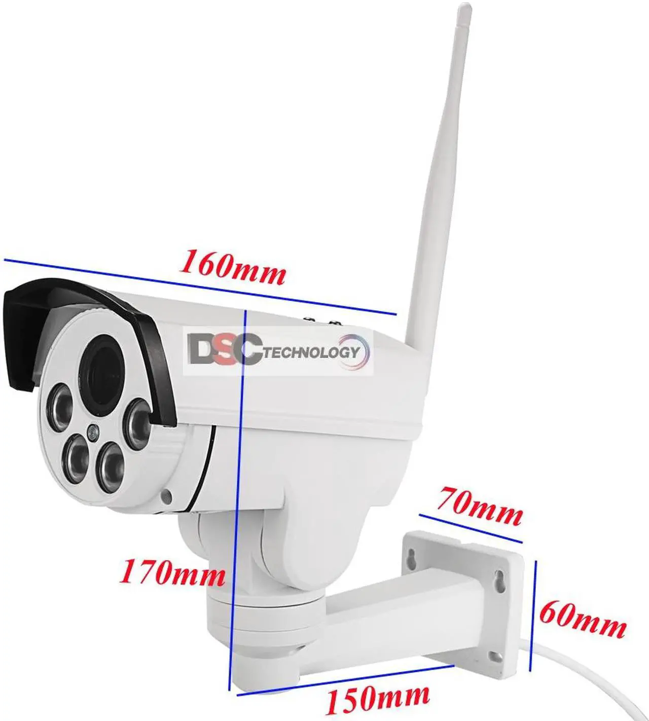 Alt view image 3 of 6 - Full HD 2.0MP 1080P Wifi IP Wireless Security Cameras Outdoor Waterproof Cctv Pan Tilt Zoom PTZ Camera With Built-in Micro SD Card Slot Day Night Vision Mobilephone Remote View
