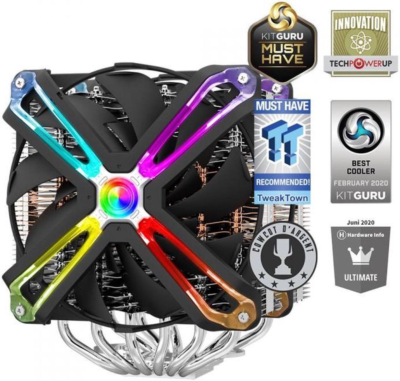 Alt view image 3 of 7 - Zalman 20X Extreme Performance CPU Air Cooler, 300W TDP Dual-Blade 140mm ARGB Spider Fans for Intel LGA 1200/1151/2066/2011/X99/X79, AMD AM4/AM3, 6 Heat Pipes, 4D Patented Corrugated Fin