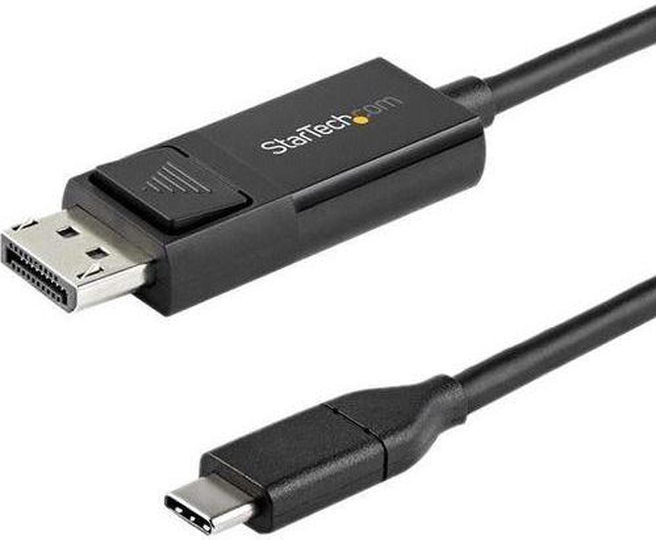 StarTech.com 6.6 ft. (2 m) USB C to DisplayPort 1.2 Cable - Bidirectional - 4K 60Hz - Thunderbolt 3 - USB Type C Adapter Cable (CDP2DP2MBD)