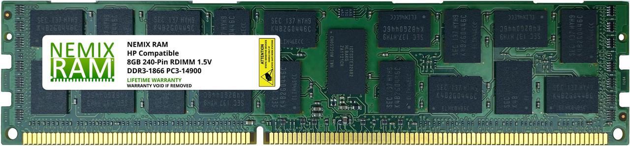 HP 733481-001 8GB (1x8GB) DDR3 1866 (PC3 14900) ECC Registered RDIMM Memory by NEMIX RAM