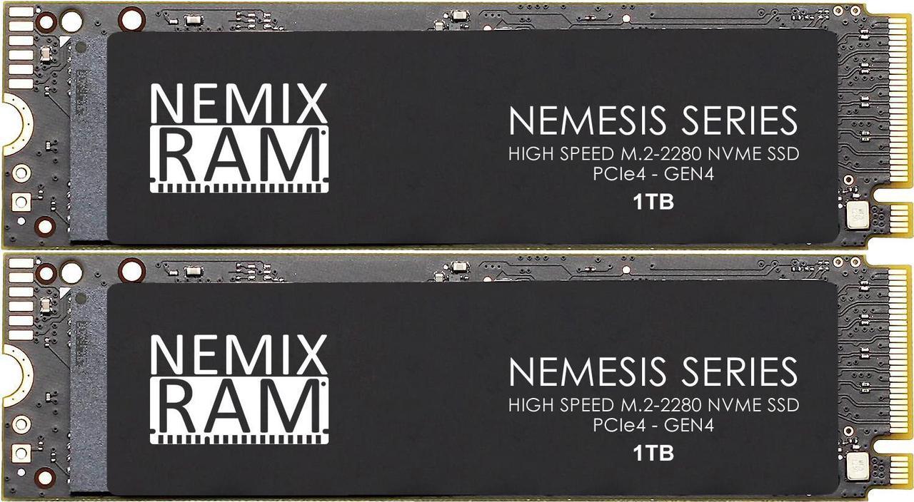 NEMIX RAM NEMESIS Series 2TB (2X1TB) M.2 2280 Gen4 PCIe NVMe SSD KIT Write Speeds up to 7415mbps Compatible with Dell Alienware M16 and M18 Gaming Laptops