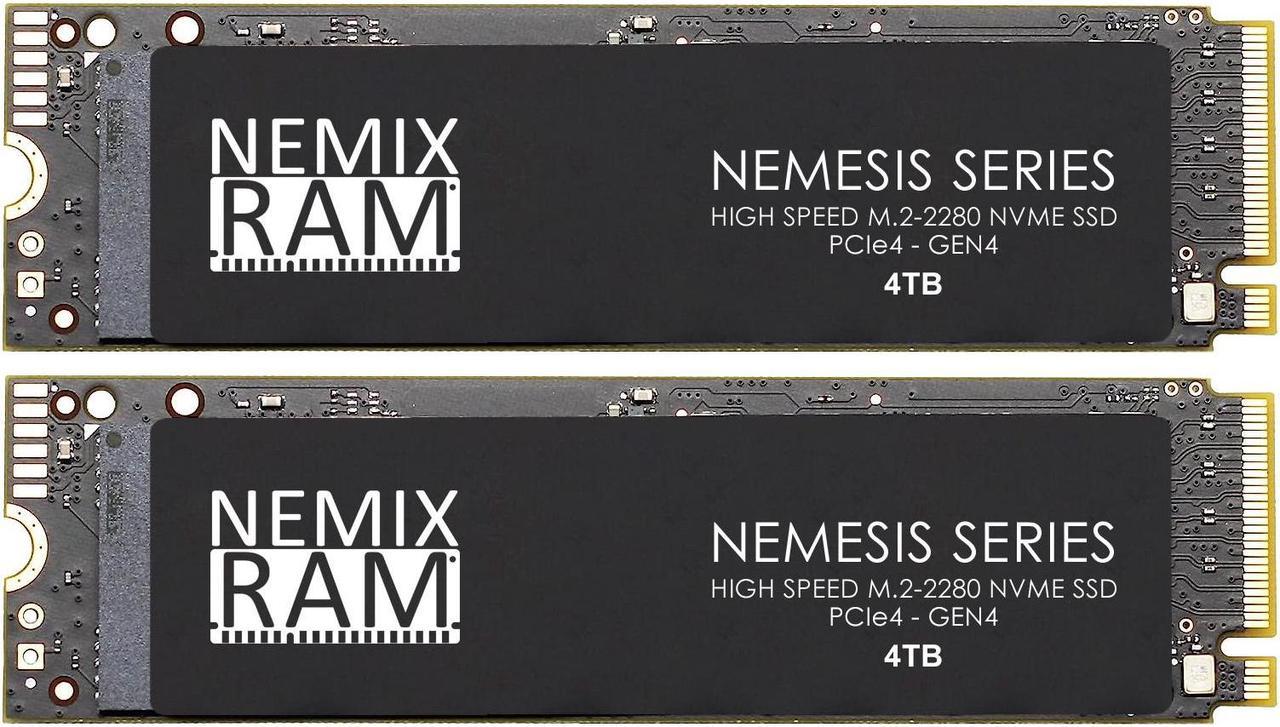 NEMIX RAM NEMESIS Series 8TB (2X4TB) M.2 2280 Gen4 PCIe NVMe SSD KIT Write Speeds up to 7415mbps Compatible with Dell Alienware M16 and M18 Gaming Laptops