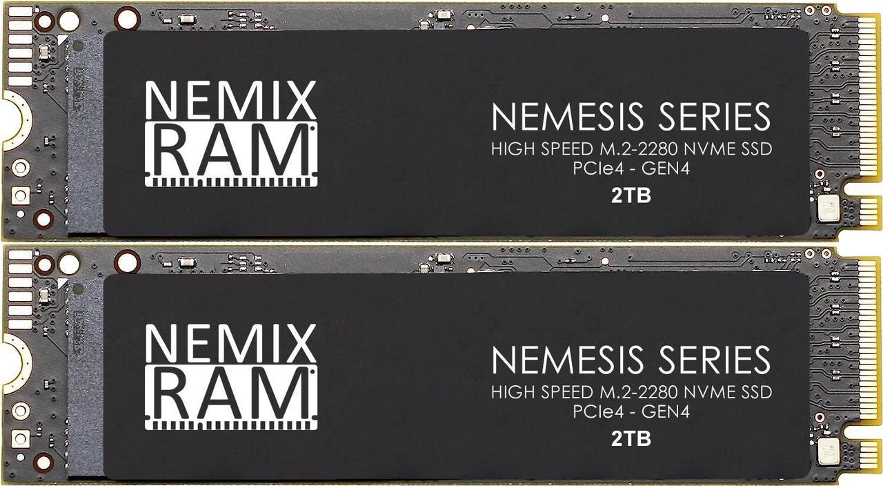 NEMIX RAM NEMESIS Series 4TB (2X2TB) M.2 2280 Gen4 PCIe NVMe SSD KIT Write Speeds up to 7415mbps Compatible with Dell Alienware M16 and M18 Gaming Laptops