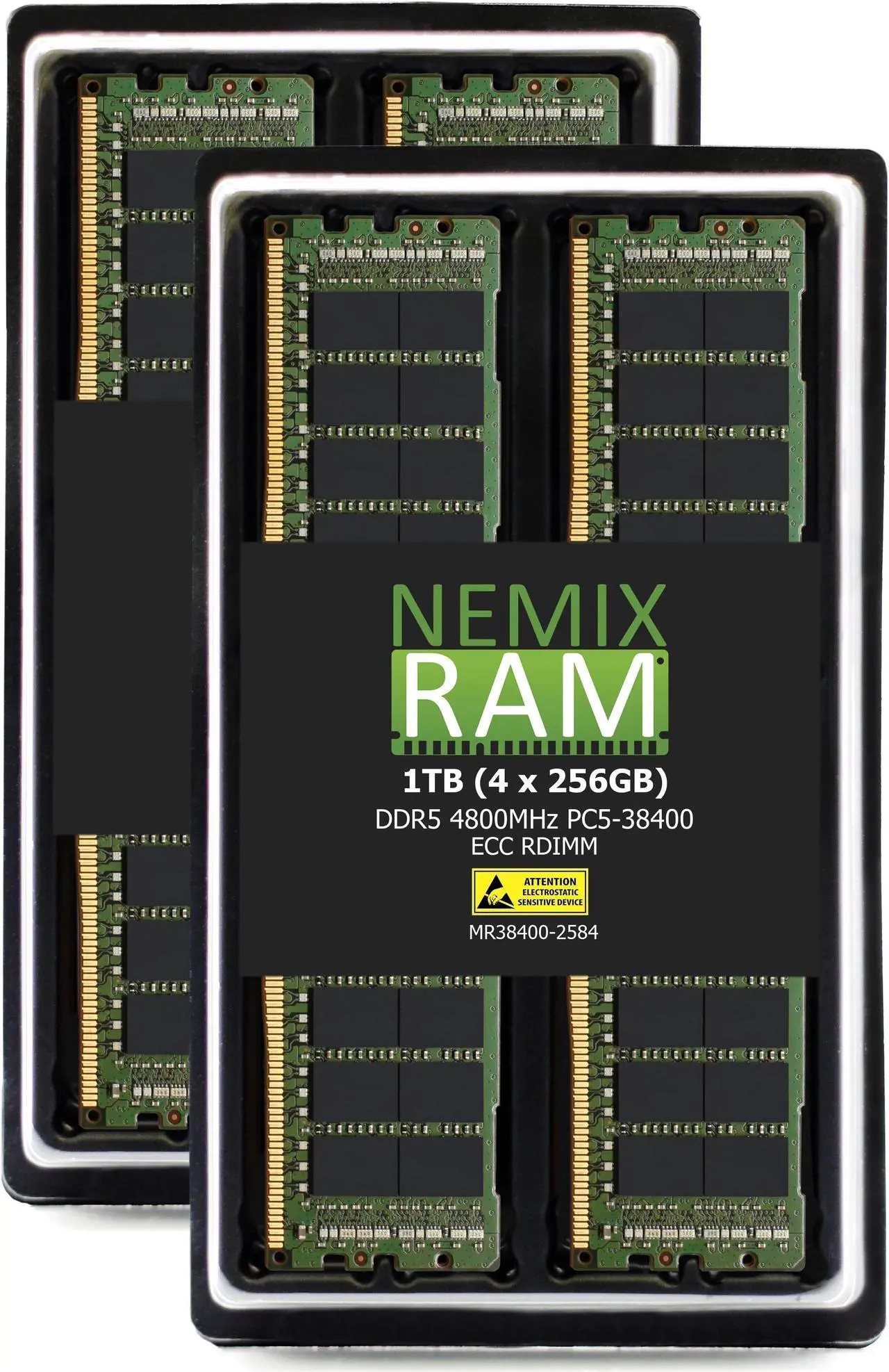 Main image of NEMIX RAM 1TB (4X256GB) DDR5 4800MHZ PC5-38400 4Rx4 1.1V CL40 288-PIN ECC RDIMM Registered Server Memory KIT Compatible with SuperMicro IOT SuperServer MBD-X13DEM Motherboard