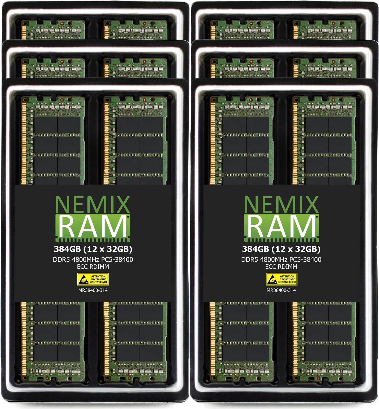 Main image of NEMIX RAM 384GB (12X32GB) DDR5 4800MHZ PC5-38400 1Rx4 1.1V CL40 288-PIN ECC RDIMM Registered Server Memory KIT Compatible with ASUS 1U Dual-Socket Server Model RS700-E11-RS12U