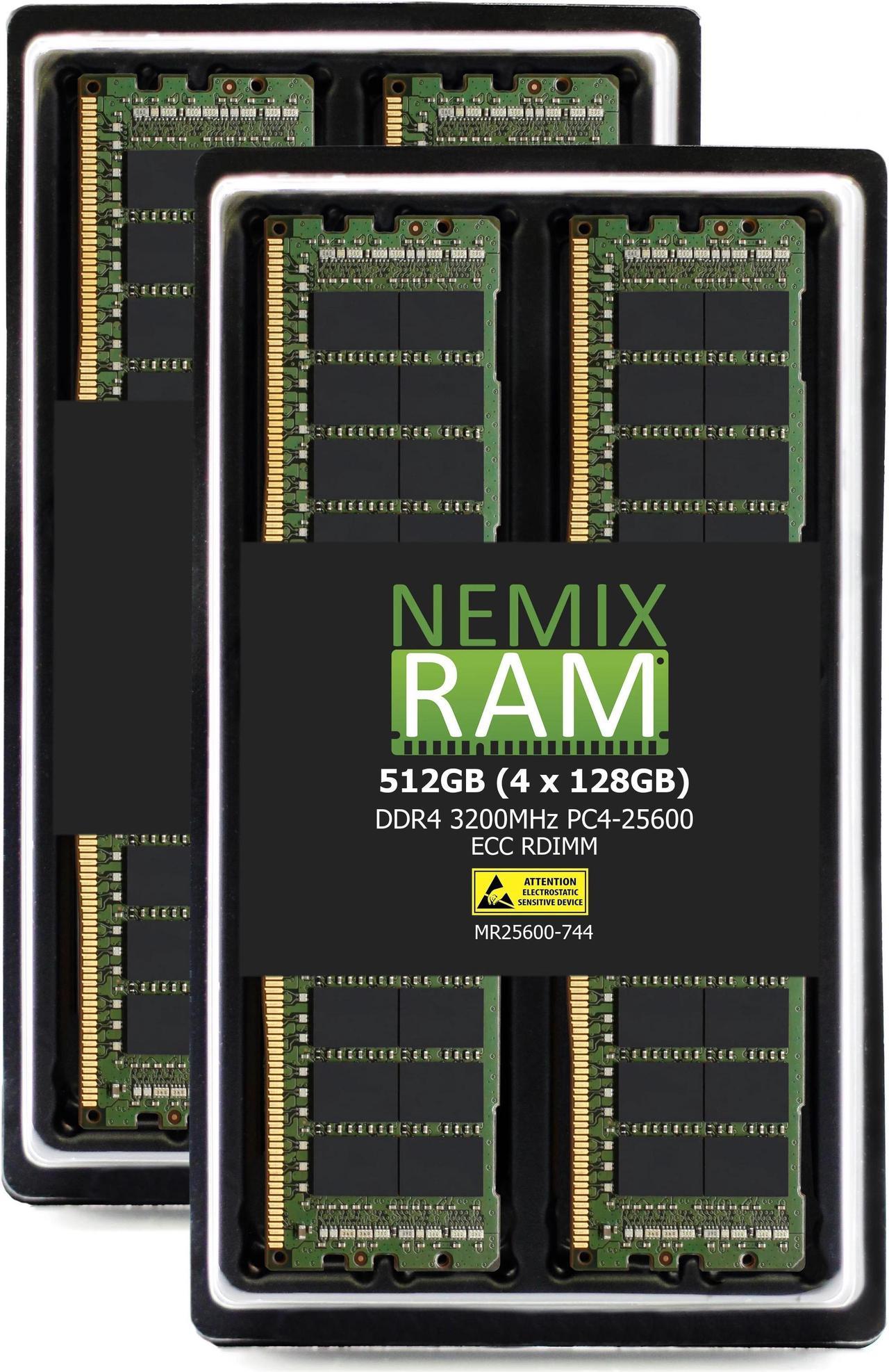 NEMIX RAM 768GB (6X128GB) DDR4 3200MHZ PC4-25600 4Rx4 1.2V ECC RDIMM Registered Server Memory Compatible with THINKMATE GPX-XT6-24S3-8NVLINK GPU-Optimized Servers