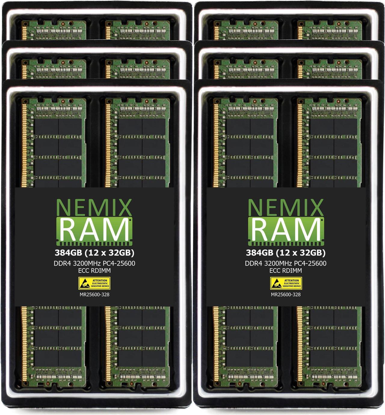 NEMIX RAM 384GB (12X32GB) DDR4 3200MHZ PC4-25600 2Rx8 1.2V ECC RDIMM Registered Server Memory Compatible with THINKMATE GPX-XN6-24S3-10GPU GPU-Optimized Servers