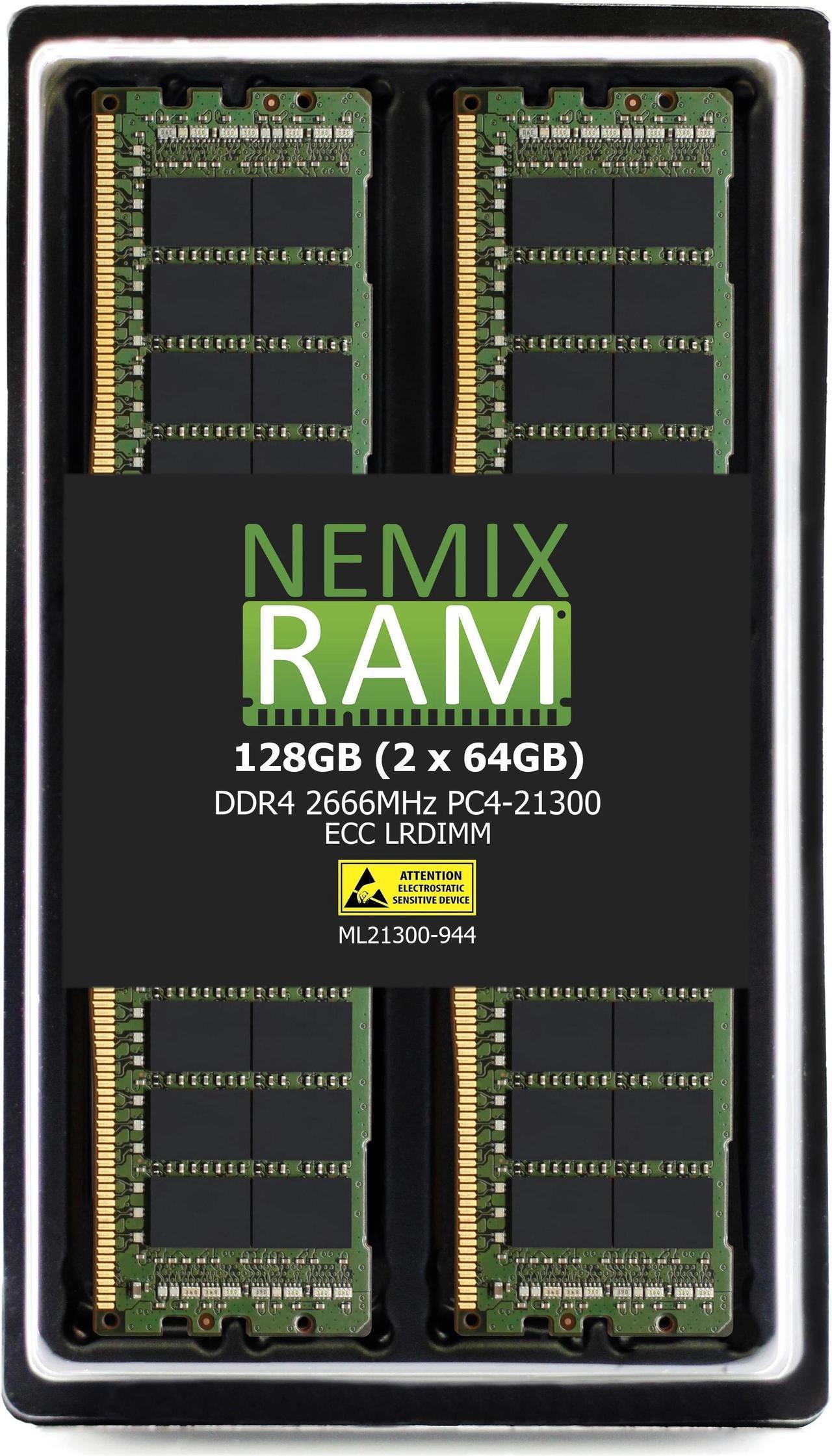 NEMIX RAM 128GB (2X64GB) DDR4 2666MHZ PC4-21300 4Rx4 1.2V 288-PIN ECC LRDIMM Load Reduced Server Memory KIT Compatible with ASUS KNPA-U16 AMD EPYC 7000 Series