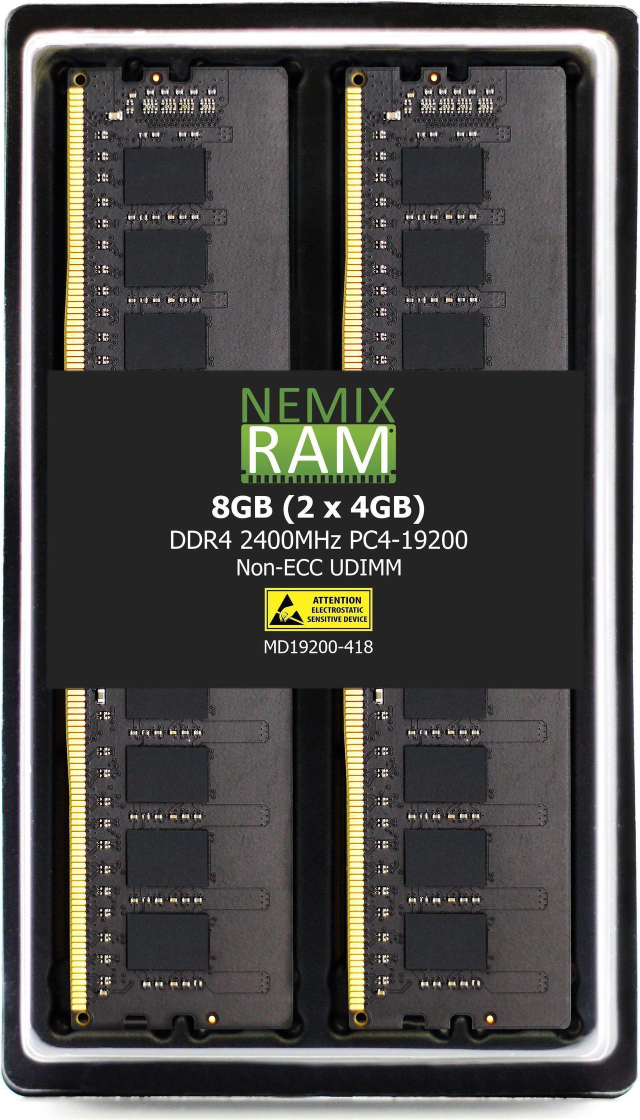 NEMIX RAM 8GB (2X4GB) DDR4 2400MHZ PC4-19200 1Rx8 1.2V 288-PIN Non-ECC Unbuffered UDIMM Desktop PC Memory KIT Compatible with ASUS Desktops