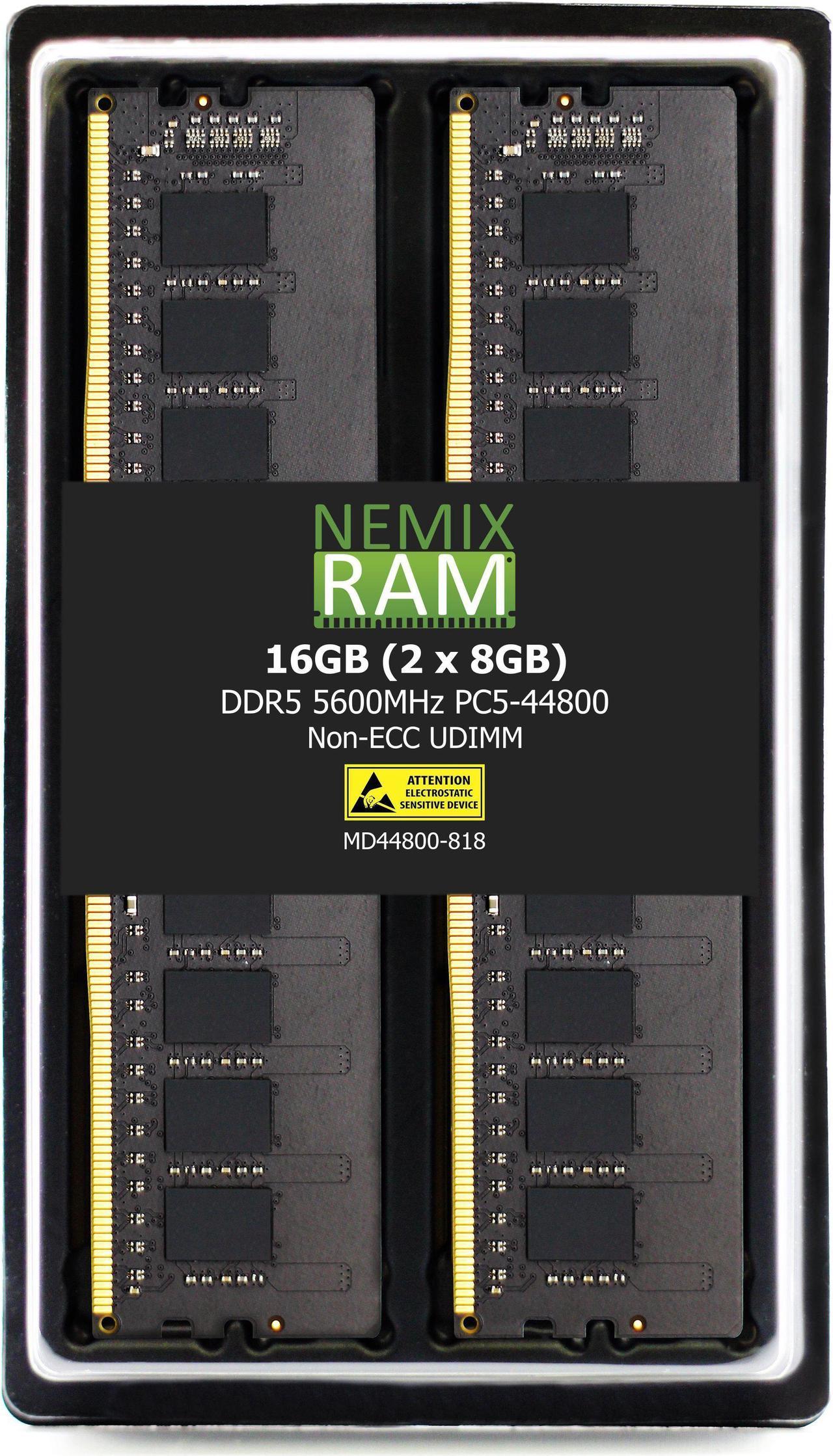 NEMIX RAM 16GB (2X8GB) DDR5 5600MHZ PC5-44800 1Rx8 1.1V 288-PIN Non-ECC Unbuffered UDIMM Desktop PC Memory KIT Compatible with Dell Alienware Aurora R16