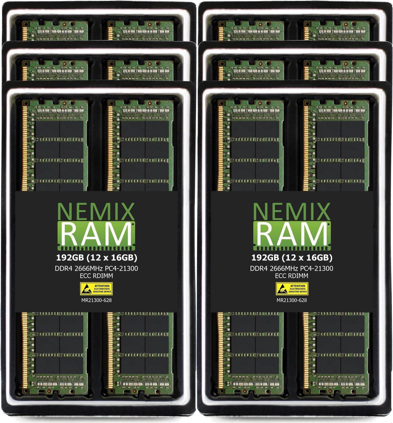 NEMIX RAM 192GB (12X16GB) DDR4 2666MHZ PC4-21300 2Rx8 1.2V 288-PIN ECC RDIMM Registered Server Memory KIT Compatible with Apple Mac Pro 2019 MacPro 7,1