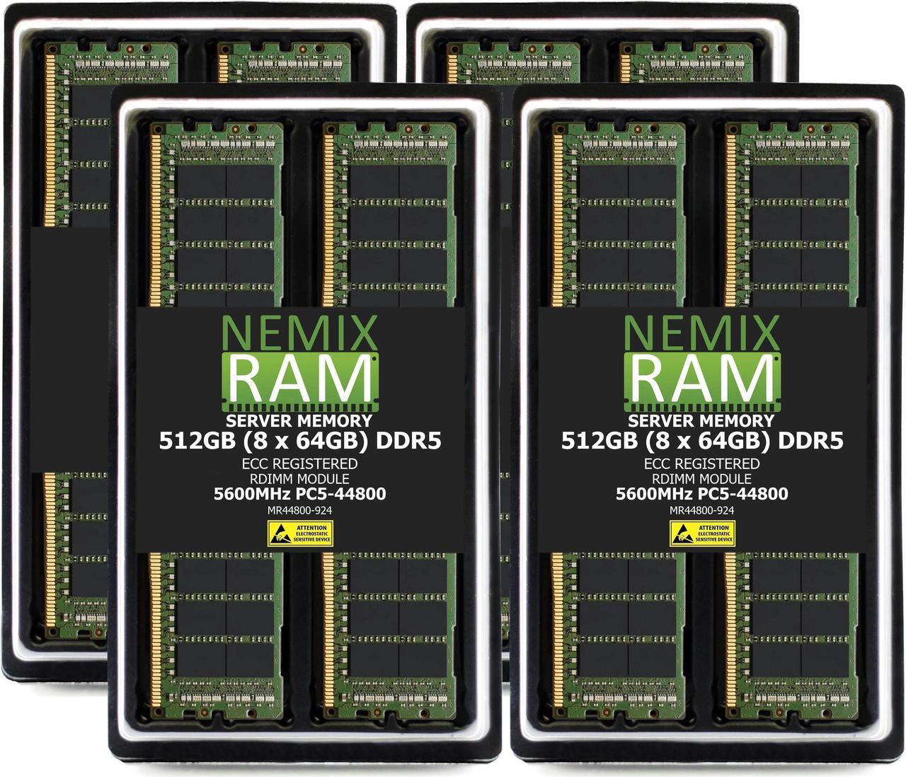 NEMIX RAM 512GB (8X64GB) DDR5 5600MHz PC5-44800 2Rx4 1.1V 288-PIN ECC RDIMM Registered Server Memory Kit Compatible with Supermicro B13DET Motherboard