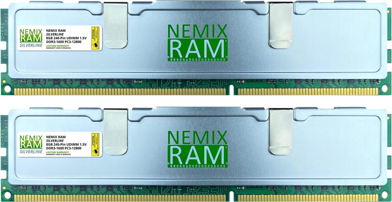 NEMIX RAM SILVERLINE 16GB (2x8GB) DDR3 1600 (PC3-12800) PC GAMING MEMORY