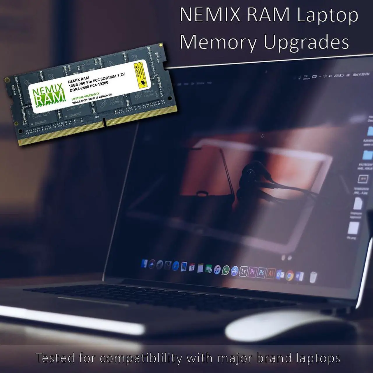 Alt view image 4 of 6 - NEMIX RAM 16GB (2X8GB) DDR3 1600MHZ PC3-12800 2Rx8 1.35V 204-PIN Non-ECC SODIMM Laptop PC PC Unbuffered Memory KIT