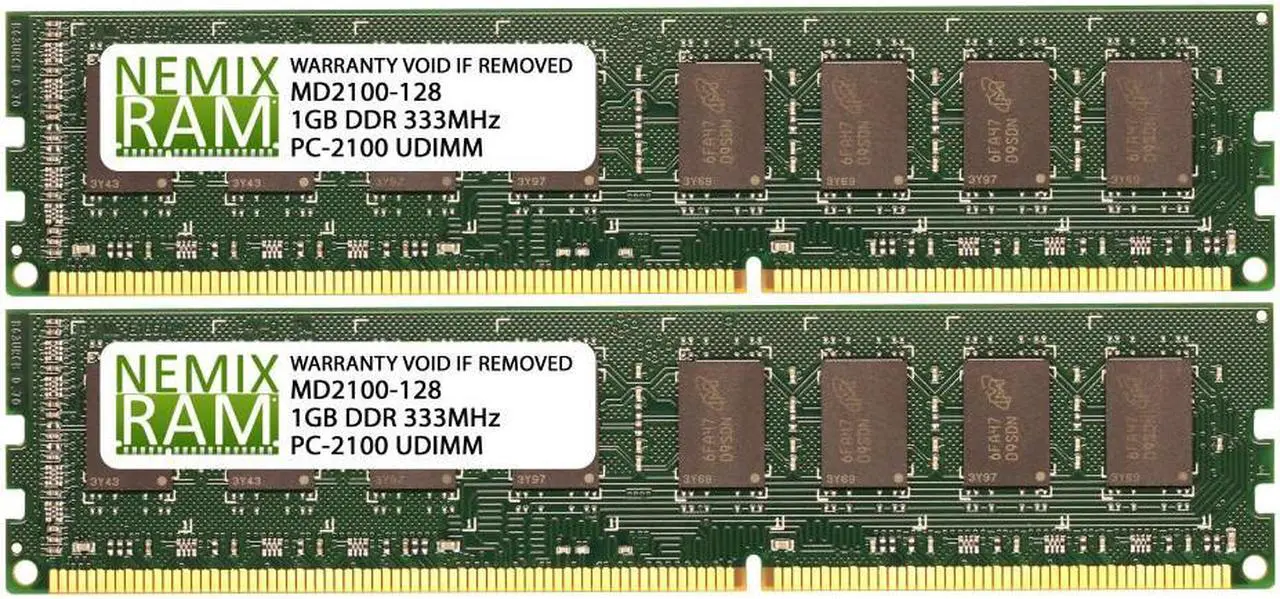Main image of NEMIX RAM 2GB (2X1GB) DDR 266MHZ PC2100 2Rx8 2.5V 184-PIN Non-ECC UDIMM Unbuffered Desktop Memory KIT