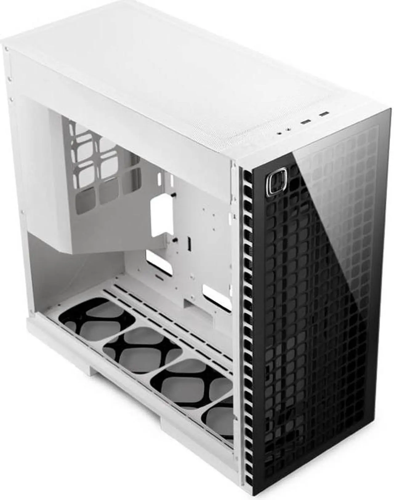 Alt view image 3 of 7 - Geometric Future M6 Cezanne White Mid Tower 12" x11MB /ATX Gaming Case,  4mm Glass/0.8 mm Steel with Vertical Air Duct design, Support 360 Radiator, Vertical GPU Mount, GEO-M6-CEW (PC Case Only)