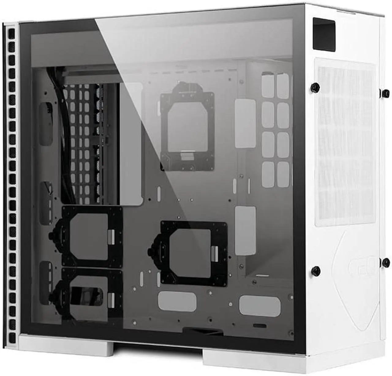 Alt view image 5 of 7 - Geometric Future M6 Cezanne White Mid Tower 12" x11MB /ATX Gaming Case,  4mm Glass/0.8 mm Steel with Vertical Air Duct design, Support 360 Radiator, Vertical GPU Mount, GEO-M6-CEW (PC Case Only)