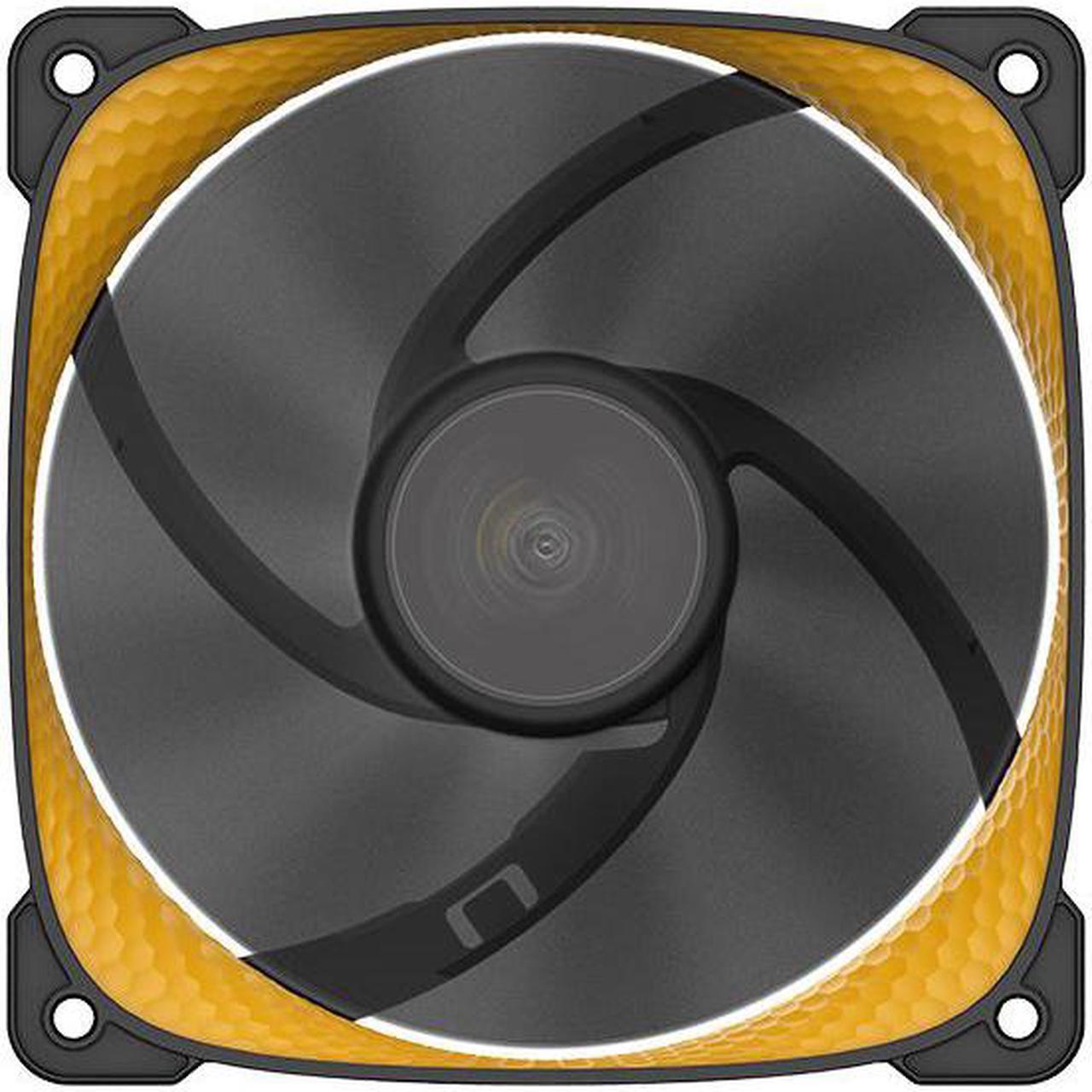 Alt view image 4 of 7 - Geometric Future Squama 2505 PWM Fan - Yellow - 120mm - 3 pack - High Performance - 4pin PWM - with controller - ( GEO-S2505Y-3)