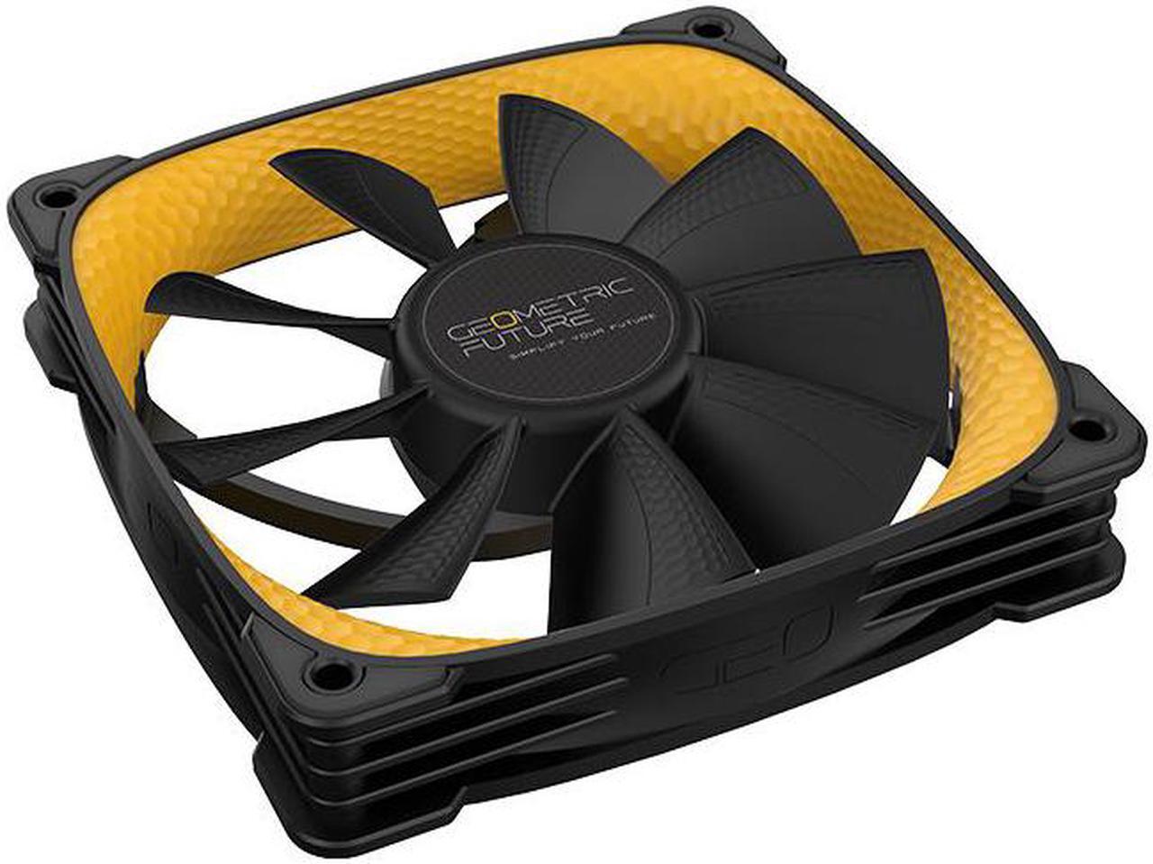 Alt view image 7 of 7 - Geometric Future Squama 2505 PWM Fan - Yellow - 120mm - 3 pack - High Performance - 4pin PWM - with controller - ( GEO-S2505Y-3)