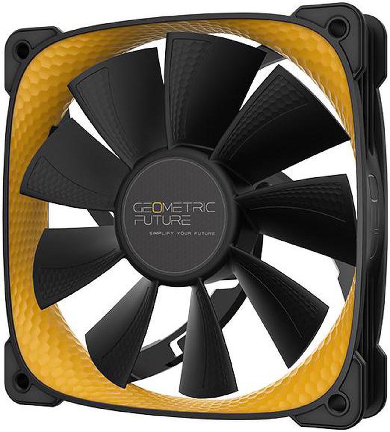 Alt view image 2 of 7 - Geometric Future Squama 2505 PWM Fan - Yellow - 120mm - 3 pack - High Performance - 4pin PWM - with controller - ( GEO-S2505Y-3)