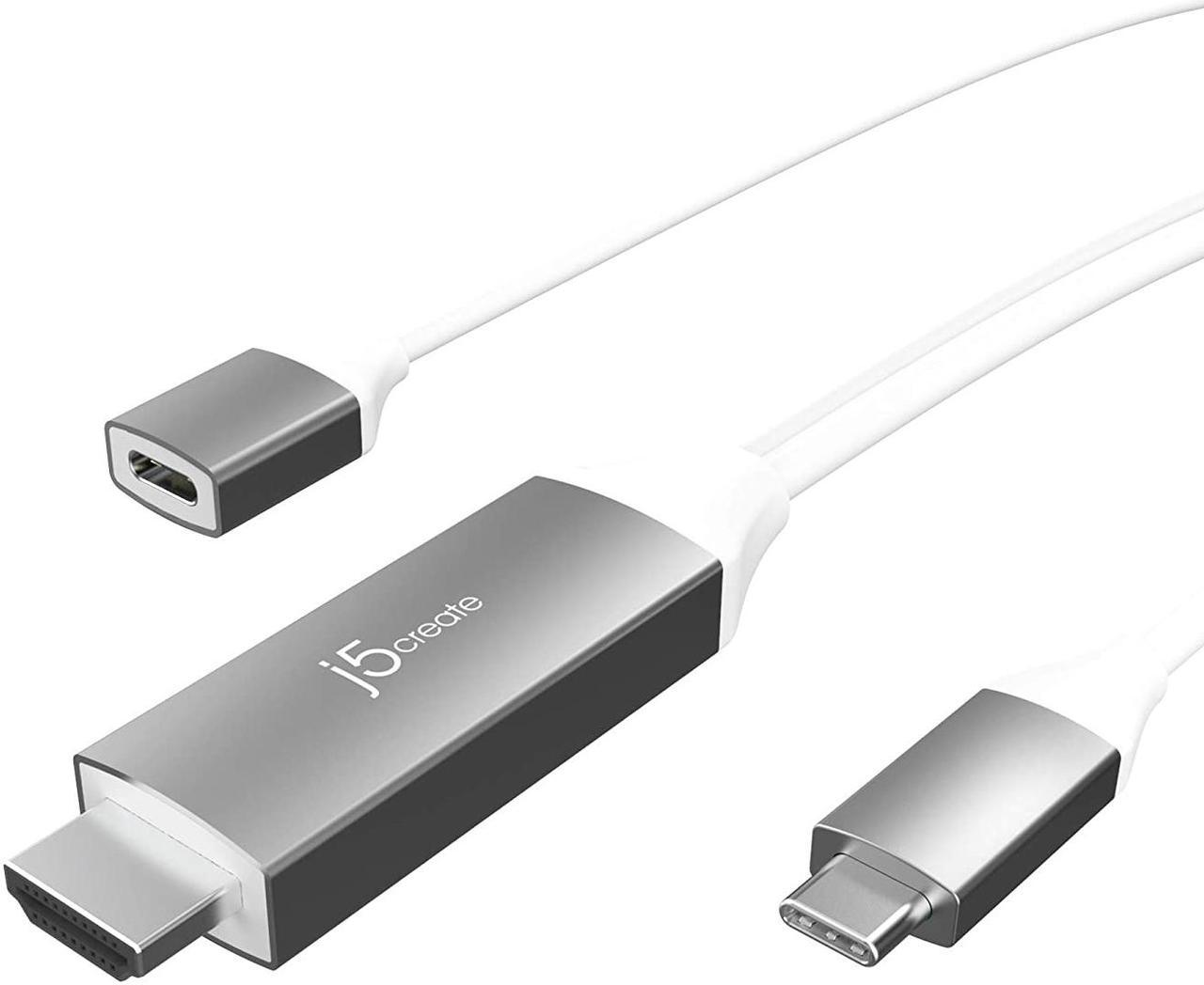 Main image of j5create USB Type C to 4K@60Hz HDMI 6ft Charging Cable with PD 100W, Compatible with Thunderbolt 3/4, MacBook Pro/Air, iPad Pro, iPad Air 4, ChromeBook and More (JCC155G)