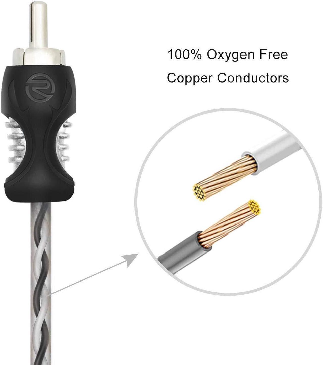 Alt view image 2 of 6 - RECOIL RCI217-2 99.99% Oxygen Free Copper 17ft 2-Channel RCA Audio Cable Twisted Pair with Noise Reduction 2 Pack