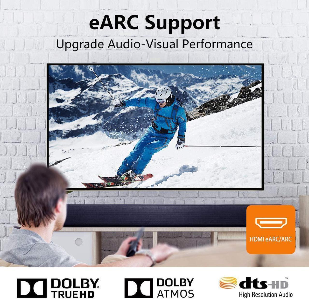 Alt view image 6 of 7 - 8K Fiber HDMI Cable 50ft, FURUI Fiber Optic HDMI 2.1 Cable [8K@60Hz,4K@120Hz], 48Gbps, Dynamic HDR, eARC, BT.2020 Compatible with RTX 3080/3090 Xbox Series X PS5 Denon AV Receiver LG Samsung Sony TV