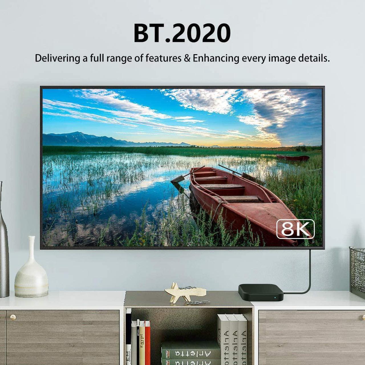 Alt view image 4 of 7 - 8K Fiber HDMI Cable 50ft, FURUI Fiber Optic HDMI 2.1 Cable [8K@60Hz,4K@120Hz], 48Gbps, Dynamic HDR, eARC, BT.2020 Compatible with RTX 3080/3090 Xbox Series X PS5 Denon AV Receiver LG Samsung Sony TV