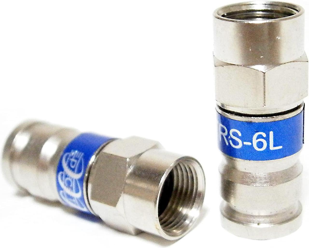 Main image of 50 Pieces PCT-TRS-6LMG Universal RG-6 Coaxial Locking Compression Connector Weather Seal Coaxial Fitting 18mm Stroke Length