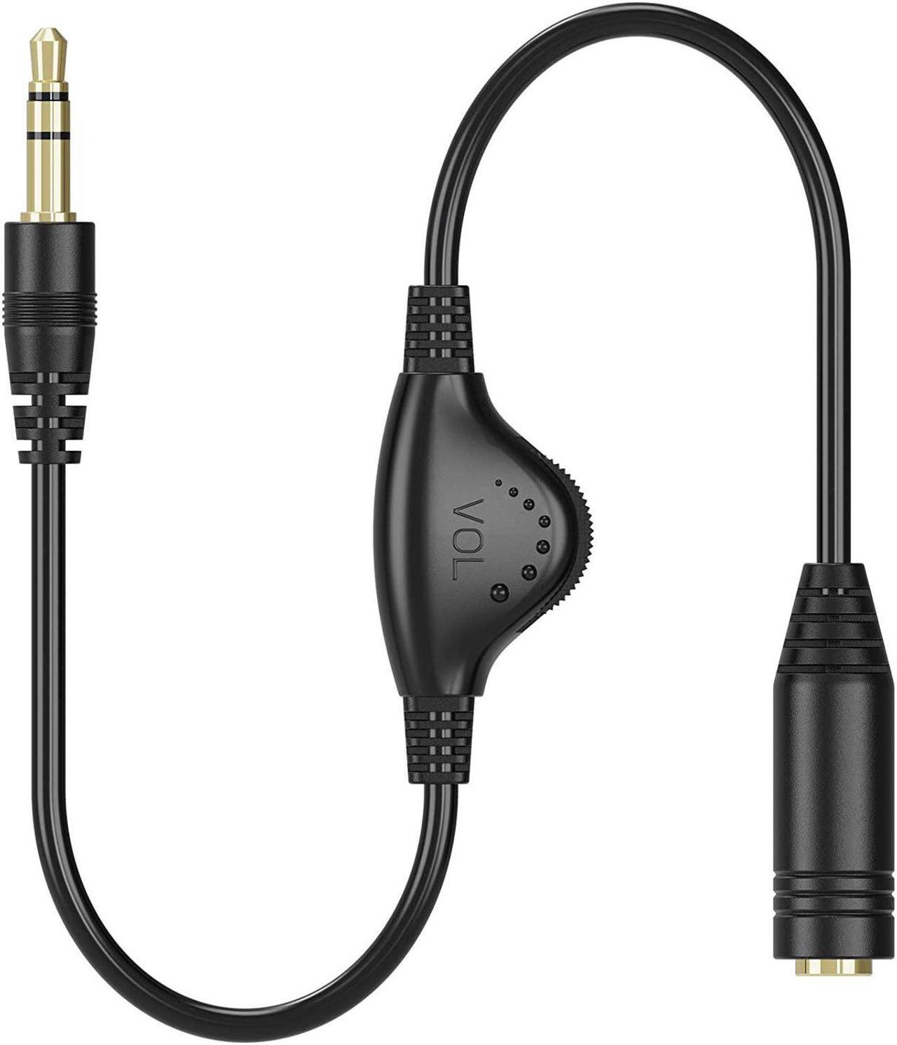 Alt view image 6 of 7 - 3.5mm Headphone Extension Cables 2pcs 3.5mm Male to Female Stereo Audio Extension Cord with Volume Adjustment Control for Smartphone Tablets MP3 Players - 10inch