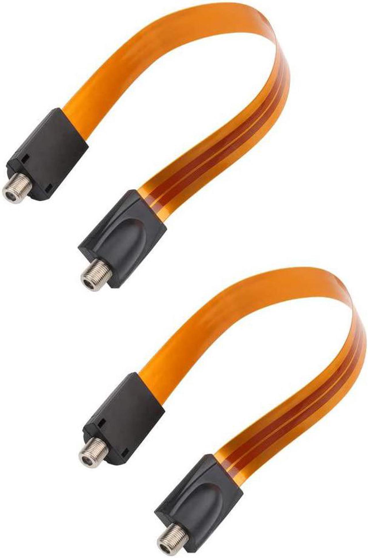 Main image of Flat Coaxial RG6 F Type Jumper Cable for Windows and Doors Coax Cable Compatible with TV Antenna 2 Pack
