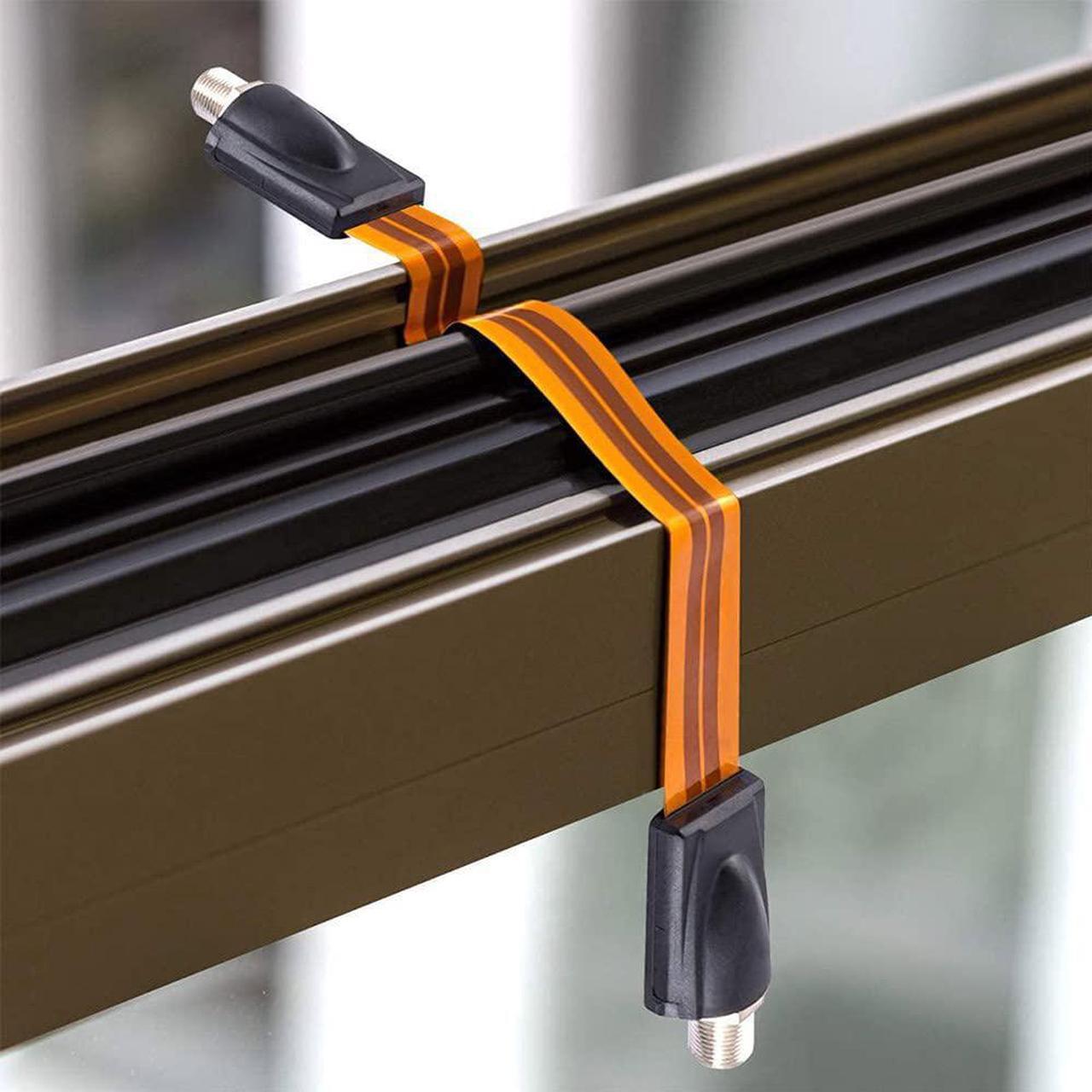 Alt view image 3 of 7 - Flat Coaxial RG6 F Type Jumper Cable for Windows and Doors Coax Cable Compatible with TV Antenna 2 Pack