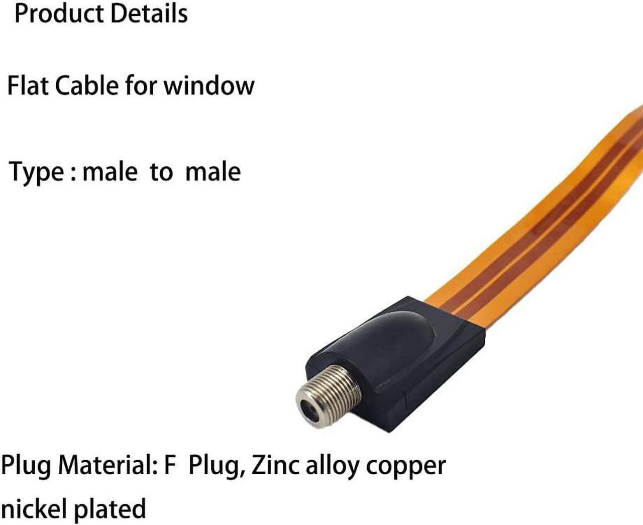 Alt view image 5 of 7 - Flat Coaxial RG6 F Type Jumper Cable for Windows and Doors Coax Cable Compatible with TV Antenna 2 Pack